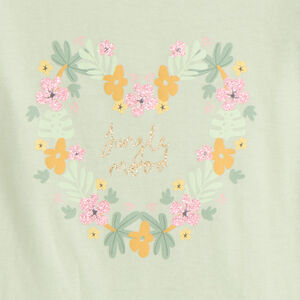 T-shirt manches courtes print pailleté fantaisie pour bébé fille 