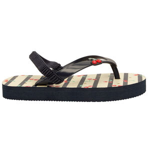 Tongs à rayures avec imprimé et badge cerises pour bébé fille 