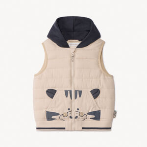 Doudoune sans manches ludique bi-matière pour bébé garçon 