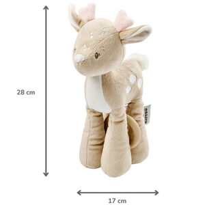 Peluche musicale biche - Velours - Fanfan - Beige -28 cm 
