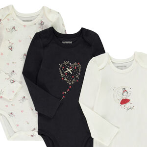 Lot de 5 bodies en jersey print fantaisie pour bébé fille 