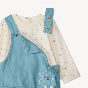 Ensemble salopette uni + t-shirt fantaisie pour bébé garçon 