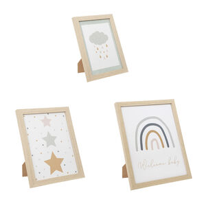 Lotde 3 cadres Bois et Verre 