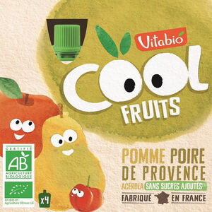 Gourdes sucrées Cool Fruits de Pomme et Poire 4x90g 