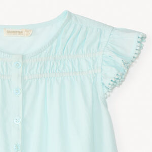 Tunique manches courtes en voile fantaisie uni pour fille 