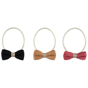 Lot de 3 élastiques brillants à noeud pour enfant fille 