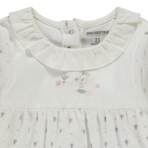 Dors-bien en velours imprimé fleurs pour bébé fille 