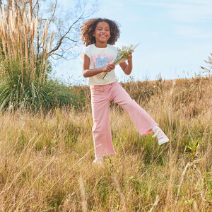 T-shirt manches courtes forme boîte à nœud pour fille 