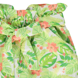 Short en toile imprimé tropical pour fille 