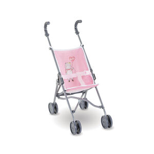 Poussette canne rose pour poupon de 36 à 42 cm 