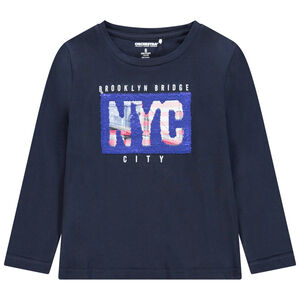 T-shirt manches longues en coton bio à sequins pour enfant garçon 