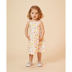 Robe à bretelles imprimé fantaisie pour bébé fille 