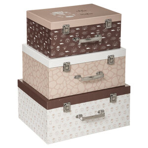 Lot de 3 boîtes en carton - Safari 