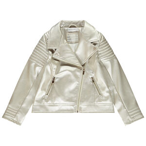 Perfecto esprit biker en simili cuir effet métallisé pour fille 