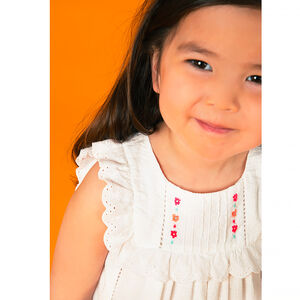 Robe brodée en voile de coton  