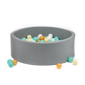 Piscine à balles ronde en mousse + 100 balles gris 