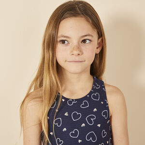 Robe sans manches imprimée et volantée à dos croisé pour fille 