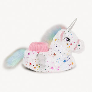 Chaussons peluche licorne imprimé étoiles pour fille 