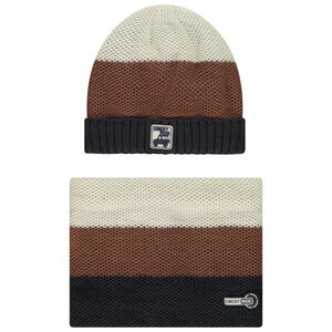 Ensemble bonnet + snood doublé en sherpa pour garçon  