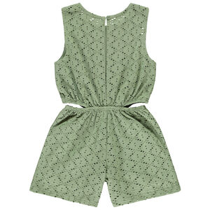 Combinaison courte en jacquard fantaisie ajourée fille 