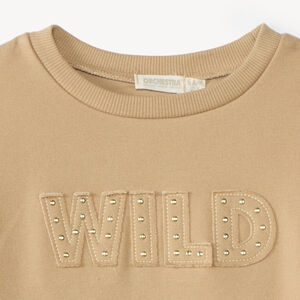 Sweat oversize fille patch fantaisie 