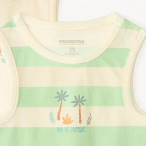 Lot de 5 bodies sans manches en jersey motifs savane pour bébé garçon 