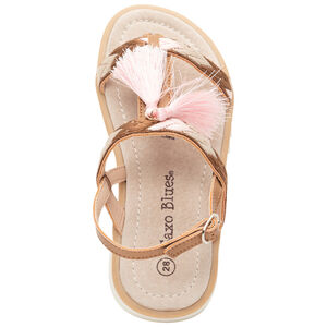 Sandales à pompon et brides esprit ethnique pour fille 