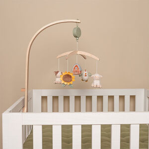 Mobile musical en bois avec 5 peluches Little Farm 