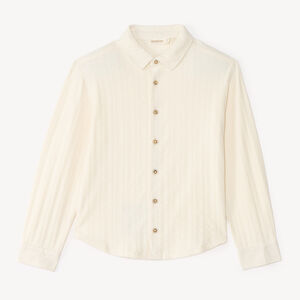 Chemise garçon à manches longues en maille unie 