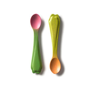 Lot de 2 cuillères Ramona le Radis et Cathy la Carotte 