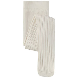 Paire de collants fins côtelés en pointelle pour fille 