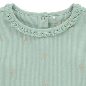 T-shirt manches longues maille côte et print fantaisie pour bébé fille 
