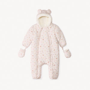 Combi-pilote imprimé fleurs pour bébé fille avec finitions différentes selon l'âge 