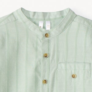 Chemise à manches courtes rayée col mao pour bébé garçon 