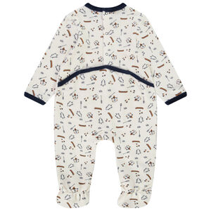 Lot de 2 dors-bien en velours print ourson pour bébé garçon 