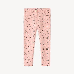 Pantalon bébé fille en molleton gratté imprimé léopard 