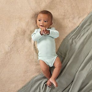 Lot de 3 bodies manches longues unis pour bébé 