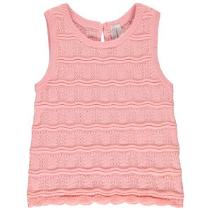 Débardeur uni en maille ajourée pour bébé fille 