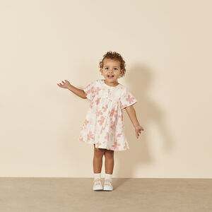 Robe manches courtes volantée imprimé floral pour bébé fille 