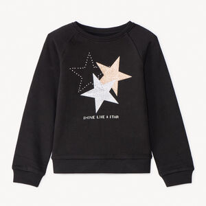 Sweat molleton uni fantaisie pour fille  