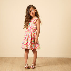 Robe à bretelles volantées et dos smocké imprimé floral pour fille 