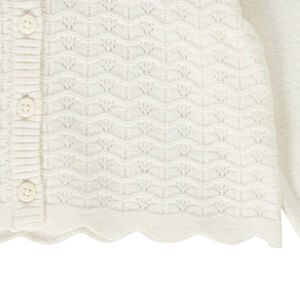 Gilet court en tricot ajouré pour bébé fille 