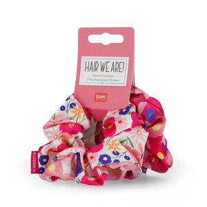 Set de 3 chouchous scrunchies pour cheveux Flowers 