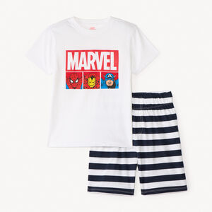 Set 2 pièces de pyjama t-shirt + short Héros Marvel pour garçon 