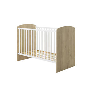 Lit à barreaux 60 x 120 - Basile - Châtaignier naturel et Blanc 