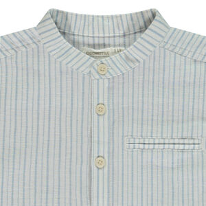 Chemise manches courtes rayée à col mao pour garçon 