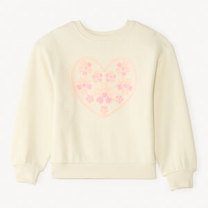 Sweat oversize en maille texturée avec broderie et sequins pour fille  