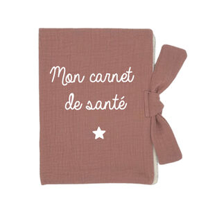 Protège carnet de santé "Mon carnet de santé" - Vieux rose 