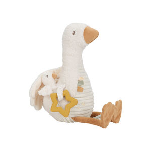 Peluche d'activités oie et petite oie blanc 