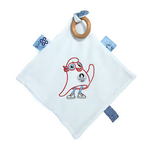 Hochet Mascotte Jeux Olympiques Paris 2024 avec anneau en bois 